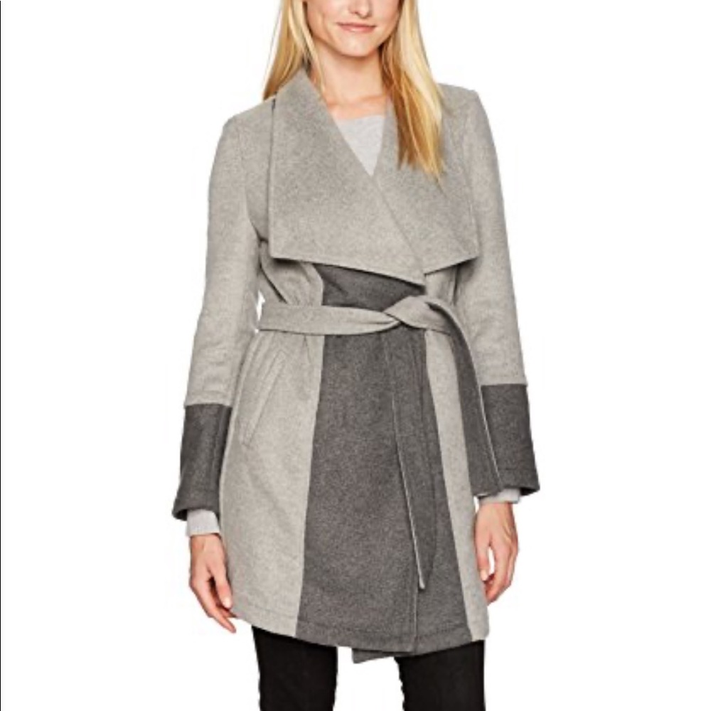Cupcakes and Cashmere Akria Two Tone Wrap Coat